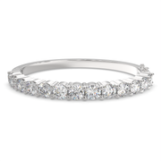 Amaranta Round Cut Diamond Bangle Bracelet Shared Prong Hinged (8 ctw) - Nivetta